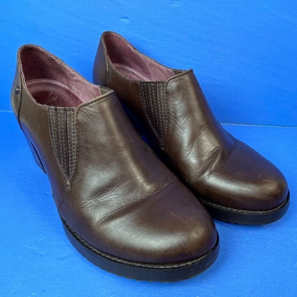 DANSKO Adrienne Brown BOOTIES Slip-On Comfort Heel Ankle Sz Euro 40 US 9.5-10